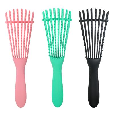 China ABS Logo Detangling Hair Brush Custom Curly for Afro America 3a Textured African Hair to Wavy 4c Curly for sale