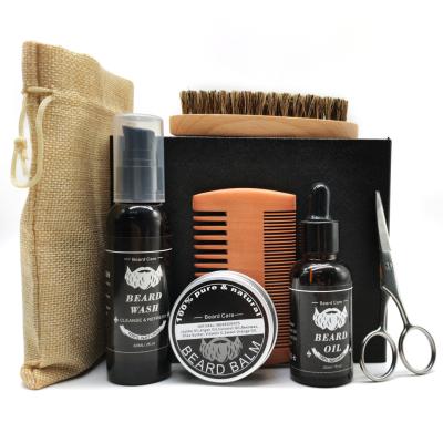 China Beard Care Custom Beard Growth Kit Oil Comb Trimmer Fashion Styling Private Label Beard Kit Dropshipping For Men Gift Set for sale