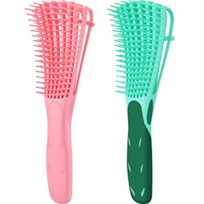 China Custom Curly Cushion Detangling Hair Combs Color Hard Finish Shiny Shower Detangler Brush For Salon Hair Brush Straightener for sale