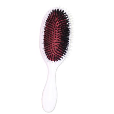 China Custom Private Label Women's Hair Brush Boar Grip Soft Cushion High Quality White Bristle Hair Brush for sale