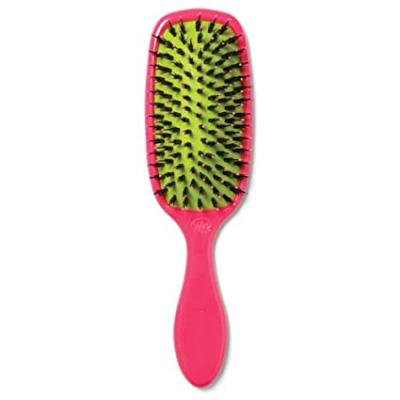 China Good Manufacturers Wholesale Large Fluffy Bending Curved Plastic Ribs Styling Large Comb Boar Bristle Hair Brush for sale