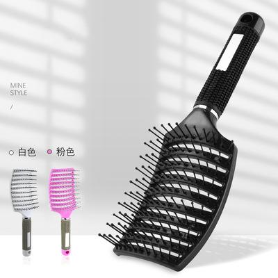 China Home Amazon Stock Nylon Teeth Manufacturers Large Curved Comb Hairdressing Styling Hair Brushes For Barber Shop for sale