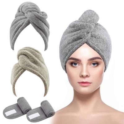 China QUICK DRY Microfiber Hair Towel Turban For Women Towel Wraps Salon Dryer Hair Scrunchie Soft Hair Towels And Wrap Set for sale