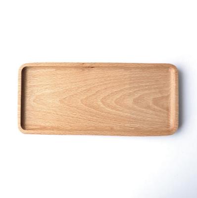 China 2022 New Product Beech Wooden Viable Children's Three Piece Snack Sushi Rectangular Fruit Salad Dessert Dish for sale