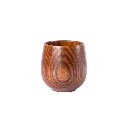 China Sustainable Jujube Wood Handmade Natural Wood Cup Breakfast Beer Milk Drinkware High Quality Wooden Mug for sale