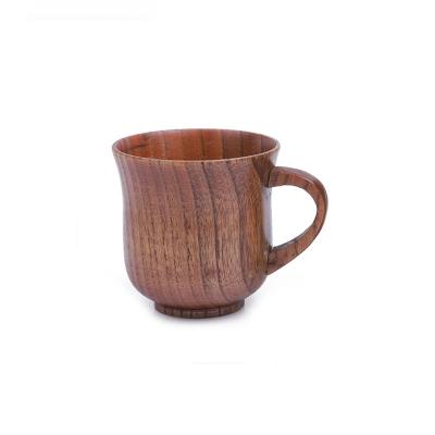 China Restaurant Sustainable Solid Wood Tea Milk Cup Water Coffee Mug Chinese Wooden Tea Cups for sale