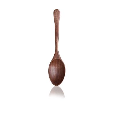 China Sustainable Wooden Spoon Natural Japanese Ebony Wooden Spoon Kitchen Cooking Healthy Rice Wooden Spoon for sale