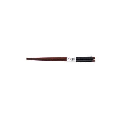 China 23CM Stocked Threaded Pattern Wood Japanese Style Iron Log Chopsticks Wooden Chopsticks for sale