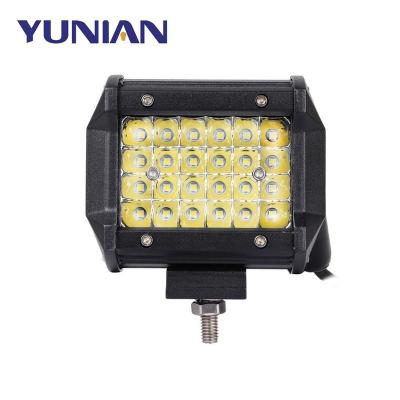 China 4inch 72W Quad Row 24LED 6000K Aluminum Chip LED Working Lights Refit Offroad Car Light Roof Work Lamp LED Bar For SUV Truck Tractor Boat for sale