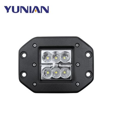 China Aluminum+LED 18W Car Led Work Light Bar Auto 5Inch Square Driving Lamp Spot Flood Beam For ATV SUV UTV Trunk Offroad Motorcycle for sale