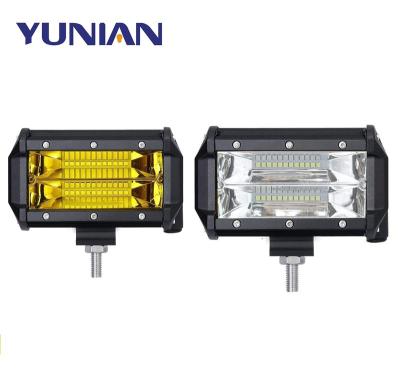 China Aluminum+5inch LED Light Bar 12V 24V 72W Spot Beam Spot Beam White Yellow Yellow LED Work Light Bar For Truck Boat SUV ATV Car Fog Light for sale