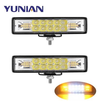 China Die Cast Aluminum Flash Combo Strobe Combo Beam Double Work Light 48W 6inch LED White Yellow Color For Atv Suv Motorcycle Truck Trailer Car Led Lamp for sale