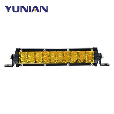 China Wholesale High Quality Ultra-thin 60W PC Working PC Light Yellow 7inch 60W LED Driving Lamp Fog Light Car Accessories Aluminum+Light Yellow for sale