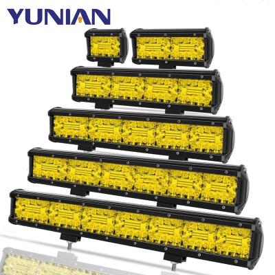 China Yellow Lens 4-20 Inch LED Aluminum Bar +PC Off Road 120W LED Work Light For Truck Jeep SUV UAZ 4x4 Tractor Boat ATV 12V 24V LED Headlights for sale