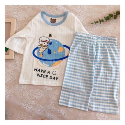 China 2022 Summer Breathable 100% Cotton Children Pajamas Boys Sleepwear Boys Pajamas Sets for sale