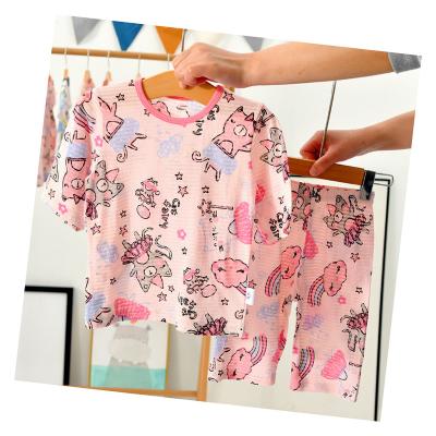 China Factory Supply Pajamas Kids Boys Girls Summer Clothes Breathable Sleepover PJ Set 100% Cotton Children Pajamas for sale