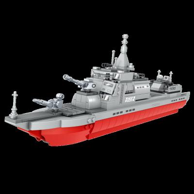 China Building Block Toy ZHEGAO 530pcs Fighting Pioneer Type 055 Destroyer Building Block Toys Block Toy Set for sale