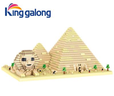 China Construction Toy Hot Sale World Famous Architectural Sphinx Pyramid Model Building Blocks 3D DIY Assemble Micro Building Blocks For Kid for sale