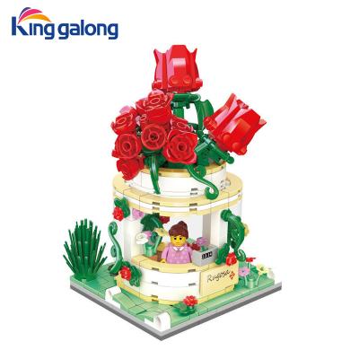 China Building Toy ZheGao Hot Selling Flower Bonsai Series Model Mini Building Blocks DIY Assembly Street View Block Educational Toys for sale