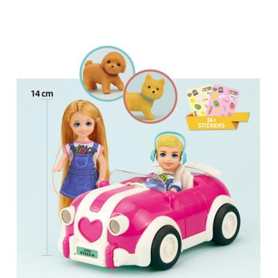 China Mini 5.5 Inch Baby Boy and Girls Fashion Doll with Puppy Toy Cars Play Dolls Play for Kids for sale