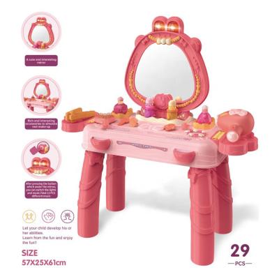 China Pretend Beauty Dresser Playset Girls Pretend To Play Toy Plastic Princess Dressing Table Children Make Up Toy Baby Furniture Sets 41*9.5*50cm for sale