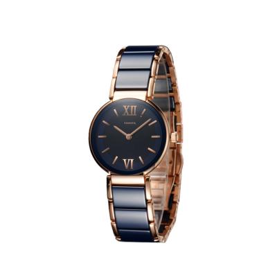 China Black Vogue Ceramic Woman's Wrist Watch Fashion Custom Logo Area for sale