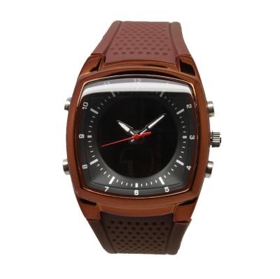 China Men's Dual Time Digital Wrist Watches Double Movement Analog Quartz Watches for sale