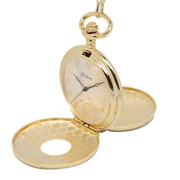 China Fashion Waterproof Gold Pocket Watches with Brass / Stainless Steel case for sale