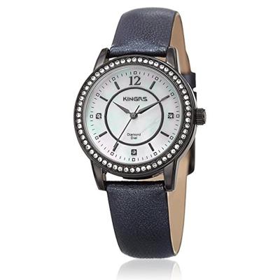 China Relojes de moda de las señoras, reloj de alta calidad con la correa de cuero auténtica, reloj del acero inoxidable de las mujeres del OEM en venta