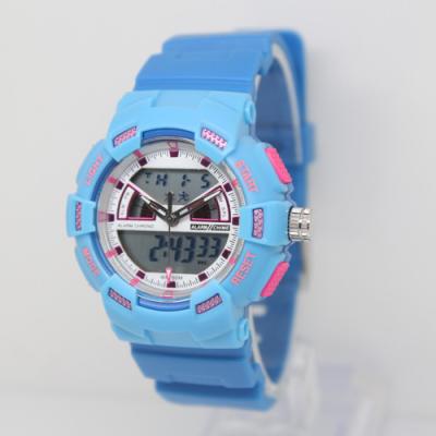 China Plastic Digital Watch with Stainless Steel Case Back, 5ATM Water Resistance and TPU Strap,LCD Digital Watches for sale