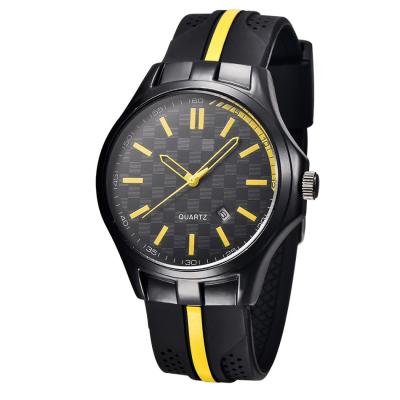 China Men's Alloy Wrist Watch  , Stainless steel Caseback  Waterproof  Silicone Wrist  Watches , OEM Men Watch for sale