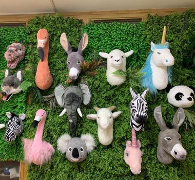 China Gift/Toys/Plushtoys 2021 Wholesale Head Wall Plush Toy Style Realistic Printed C.S.I. Animal Head Decoration Animal Head For Kids Bedroom for sale