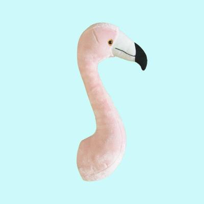 China 2019 Wholesale Realistic Home Decoration Flamingo Plush Wall Decoration Animal Head Head for sale