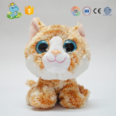 China Custom Stuffed Plush Good Quality Colorful Eyes Stuffed Big Cat Toy Plush Toys for sale