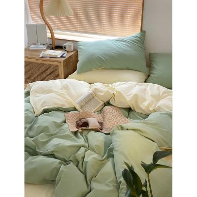 China Nondisposable New Style Pure Cotton 4 Piece Set Four-Piece Thickened Cotton Sanded Bed Linen for sale