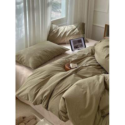 China Nondisposable Wholesale Hot Sale Classic Style Sheet Comforter Cover Bedding Set Mixed Color Knit Cotton Duvet Cover for sale