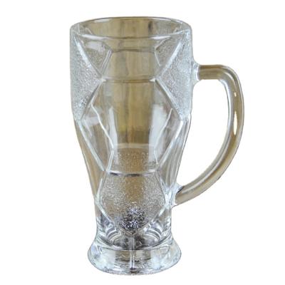 China Sports Beer Mug 24oz Glass Juice Mug Glass Drinkware Mug With Handle for sale