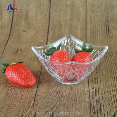 China Sustainable Decorative Crystal Glass Tray For Candy, Nuts And Dried Fruit for sale