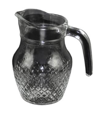 China Sustainable Traditional Cheap Price Glass Cold Wide Mouth Drinking Beware Four-Piece Tea Water Beer 0.5L Glass Jug Set With Spout Handle for sale