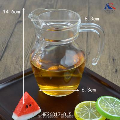 China Sustainable Glass Juice Jug 0.5L Jug Glass Beer Jug HF26017-0.5L for sale