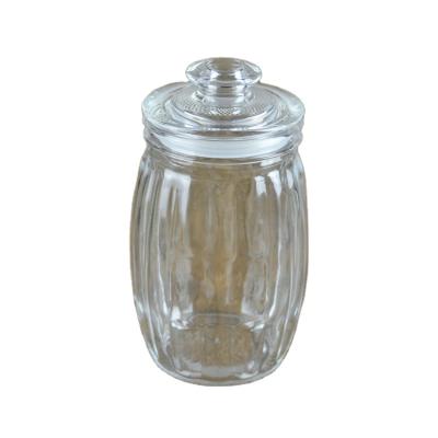 China 1300Ml Pumpkin Shape Glass Cookie Jar Sustainable Decorative Storage Jars Wholesale for sale