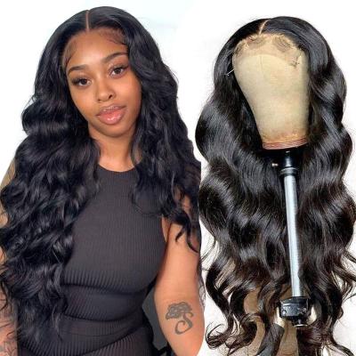 China Straight Pre Plucked 180% Density HD Lace Front Wigs Transparent 5x5 HD Lace Wig Natural Black Body Wave HD Lace Front Wig for sale