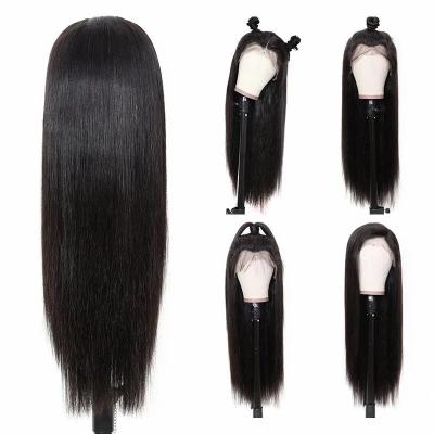 China Wholesale Density HD Front Wig 150% 180% Full Lace Human Hair Wigs Brazilian Straight Virgin Hair Transparent Full Lace Wigs For Black Women for sale