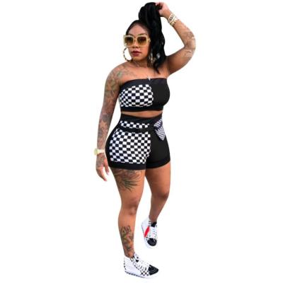 China Breathable 2021 2 Piece Pants Set Two Piece Summer Outfits Biker Shorts Set For Women Clothing for sale