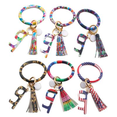 China Antimicrobial Acrylic Wristband Keychain Wristband Key Chain Wristbands Key Chains with Touchless Door Opener Key Chain for sale