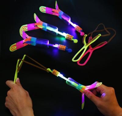 China Parties Helicopter Slingshot Outdoor LED Light-up Flying Toy for Kids and adults for sale