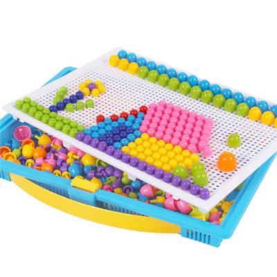 China DIY TOY 295pcs Mushroom Nails Plug In Board Combination Kids Puzzle Toy For 3-7 Years Old Boy And Girl for sale