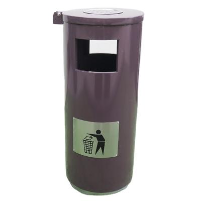 China Outdoor Stocked Street Metal Steel Round Recycle Bin Black 38gal Waste Bin Waste Bin Container for sale