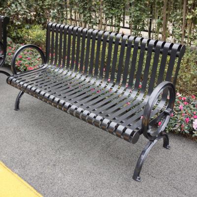 China Modern Outdoor Vintage Street Garden Leisure Bench Metal Long Public Park Bench for sale