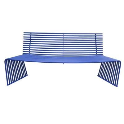 China Modern Factory Customized Cast Iron Park Bench Modern Design Curved Decorative Outdoor Bench Metal Stainless Steel Bench for sale